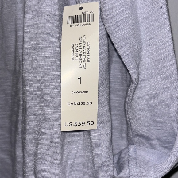 Chicos Top Silver/Lavender Hue Brand New - Picture 4 of 7